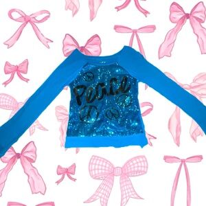 Justice girls teal long sleeve top